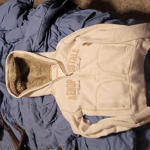 Aeropostale zip hoodies with fur lined hoodie and pockets size large